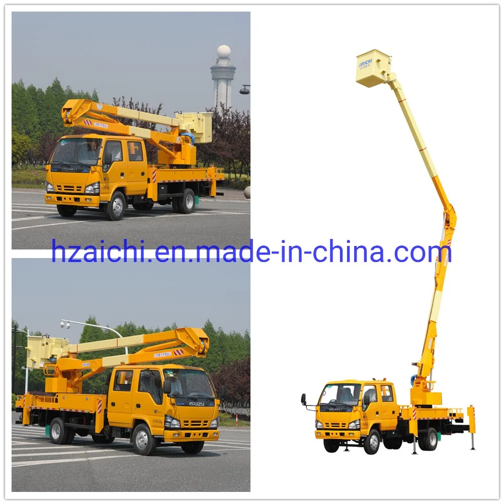 Aichi Official 15m Truck Mounted Insulated Aerial Work Platform Articulated FRP Boom